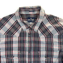 Load image into Gallery viewer, Wrangler &quot;Slim Fit&quot; Cowboy Western Plaid Check Popper Long Sleeve Shirt
