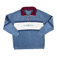 Load image into Gallery viewer, Vintage POLAR CIRCLE Embroidered Spellout Colour Block 1/4 Zip Pullover Fleece Sweatshirt
