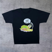 Load image into Gallery viewer, I'm A French Fry Caterpillar Cartoon Novelty Spellout Graphic Black T-Shirt
