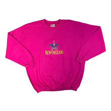 Load image into Gallery viewer, Vintage NEW ORLEANS Embroidered Souvenir Spellout Hot Pink Crewneck Sweatshirt

