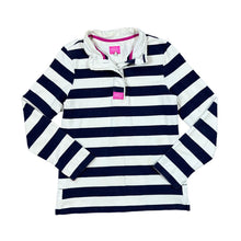 Load image into Gallery viewer, JOULES Classic Nautical Striped 1/4 Button Pullover Sweatshirt
