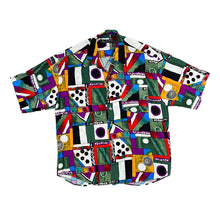 Load image into Gallery viewer, Vintage AFTERS SHIRT COMPANY Crazy Abstract Multi Coloured Open Collar Viscose Shirt
