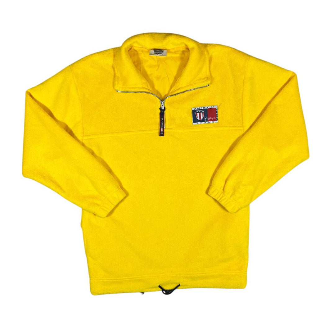 Early 00's IX-CHEL Mini Patch Logo Yellow 1/4 Zip Fleece Sweatshirt