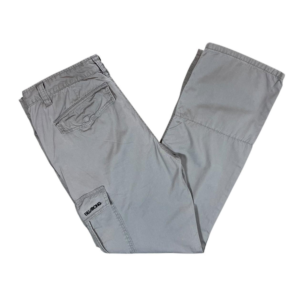 Billabong Classic Stone Grey Straight Leg Cargo Trousers Pants