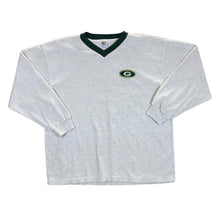 Load image into Gallery viewer, Vintage 90&#39;s True Fan NFL GREEN BAY PACKERS Football Embroidered Logo Towelling V-Neck Sweatshirt
