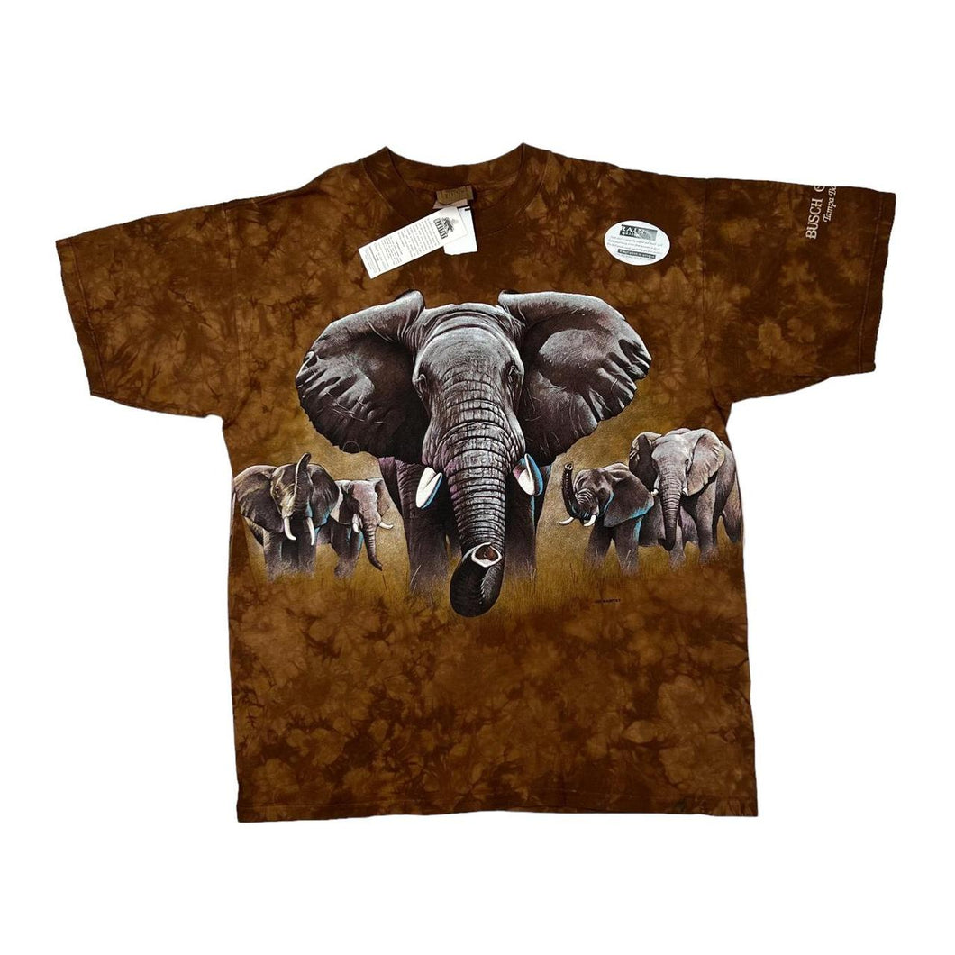 Vintage 90’s HABITAT “Busch Gardens” Elephant Animal Nature Wildlife Graphic Tie Dye T-Shirt