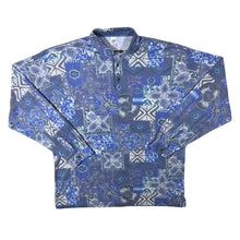Load image into Gallery viewer, Vintage C&amp;A Crazy Abstract Patterned Blue Mix Long Sleeve Polo Shirt
