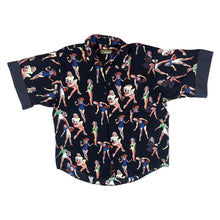 Load image into Gallery viewer, Vintage GALLAGHER Pinup Girl Rockabilly All-Over Print Short Sleeve Shirt
