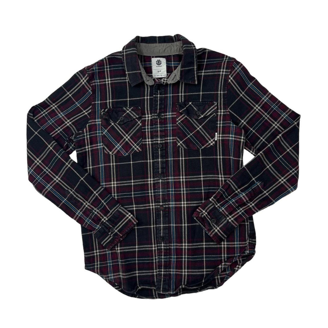 ELEMENT Classic Plaid Check Surfer Skater Long Sleeve Flannel Cotton Shirt