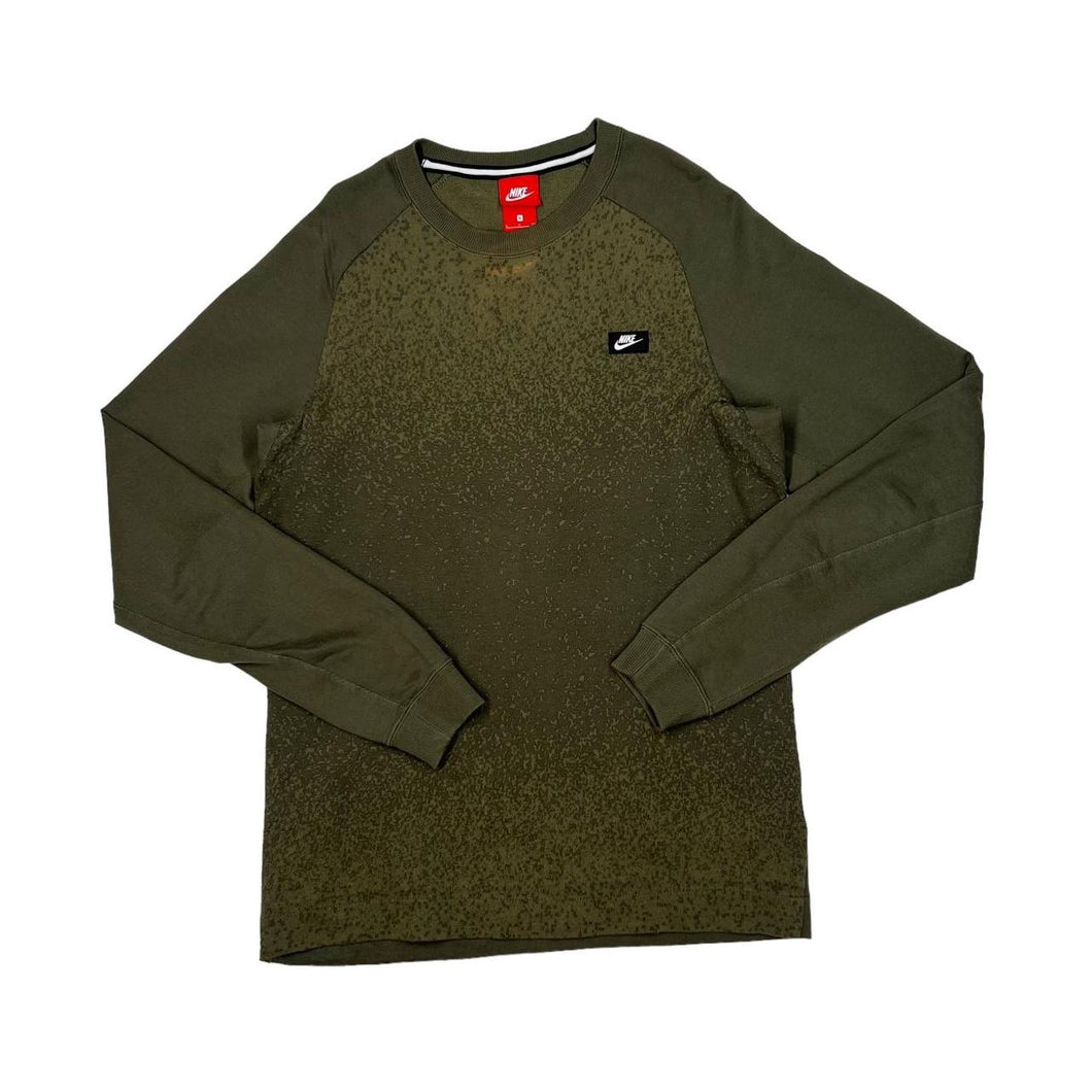 NIKE Embroidered Mini Patch Logo Raglan Crewneck Sweatshirt