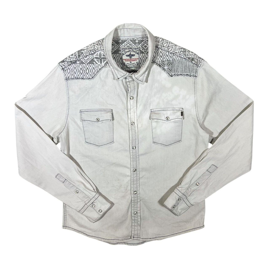 Early 00's Armita Denim Cowboy Western Style Pearl Snap Popper Long Sleeve Shirt