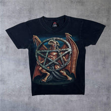 Load image into Gallery viewer, Early 00’s Hero Buff Satanic Gothic Horror Demon Devil Pentagram Graphic T-Shirt
