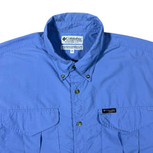Load image into Gallery viewer, Vintage Columbia Sportswear GRT Hiking Utility Blue Nylon Short Sleeve Shirt
