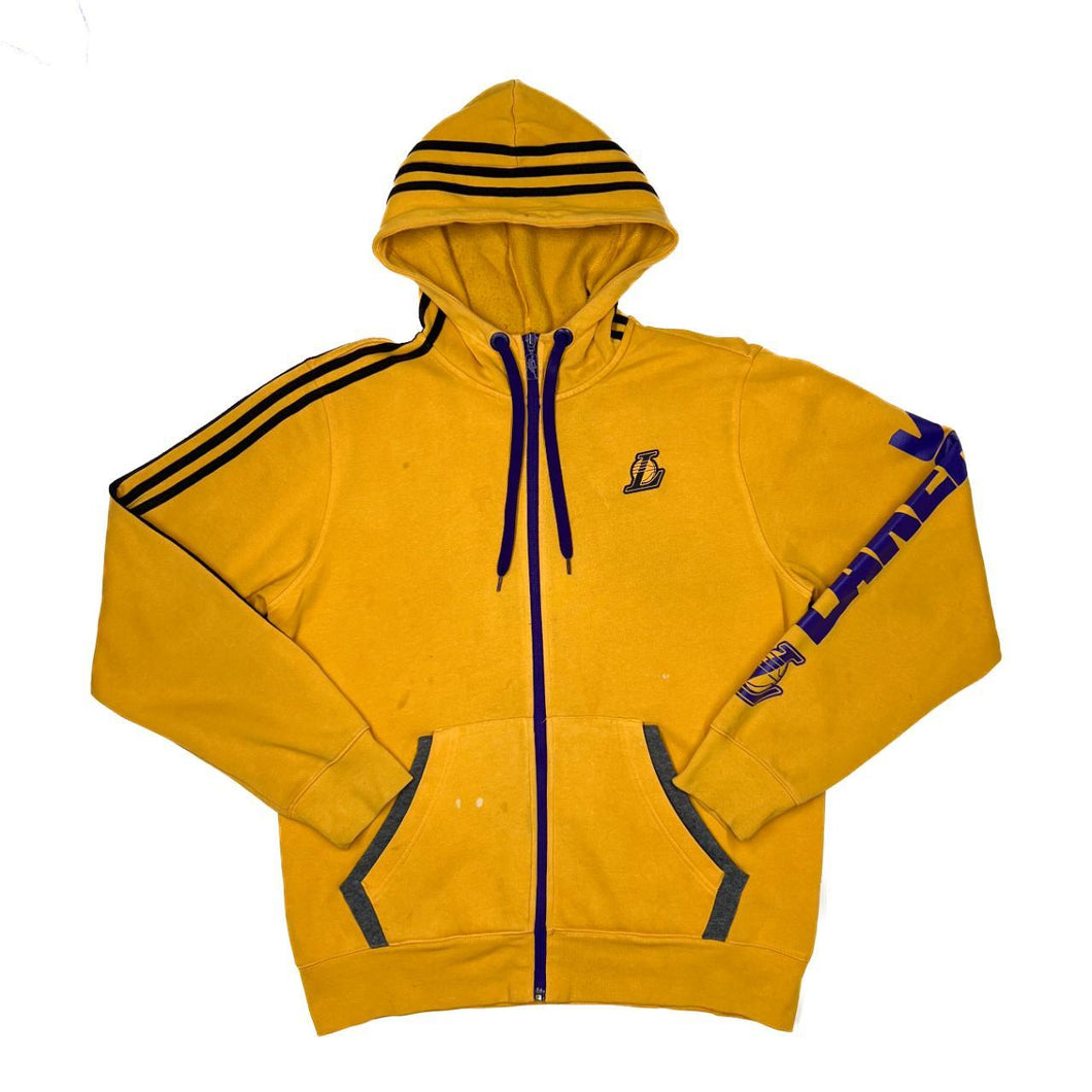 Adidas NBA LA LAKERS Logo Spellout Basketball Zip Hoodie
