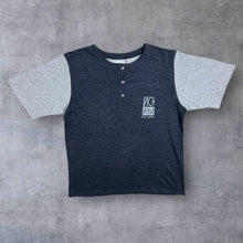 Load image into Gallery viewer, Vintage 90's Vice Vera Mini Logo Grey Mix Henley Button Short Sleeve T-Shirt
