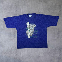Load image into Gallery viewer, Vintage Aussie Themes "Endangered Species" Koala Souvenir Blue Tie Dye T-Shirt
