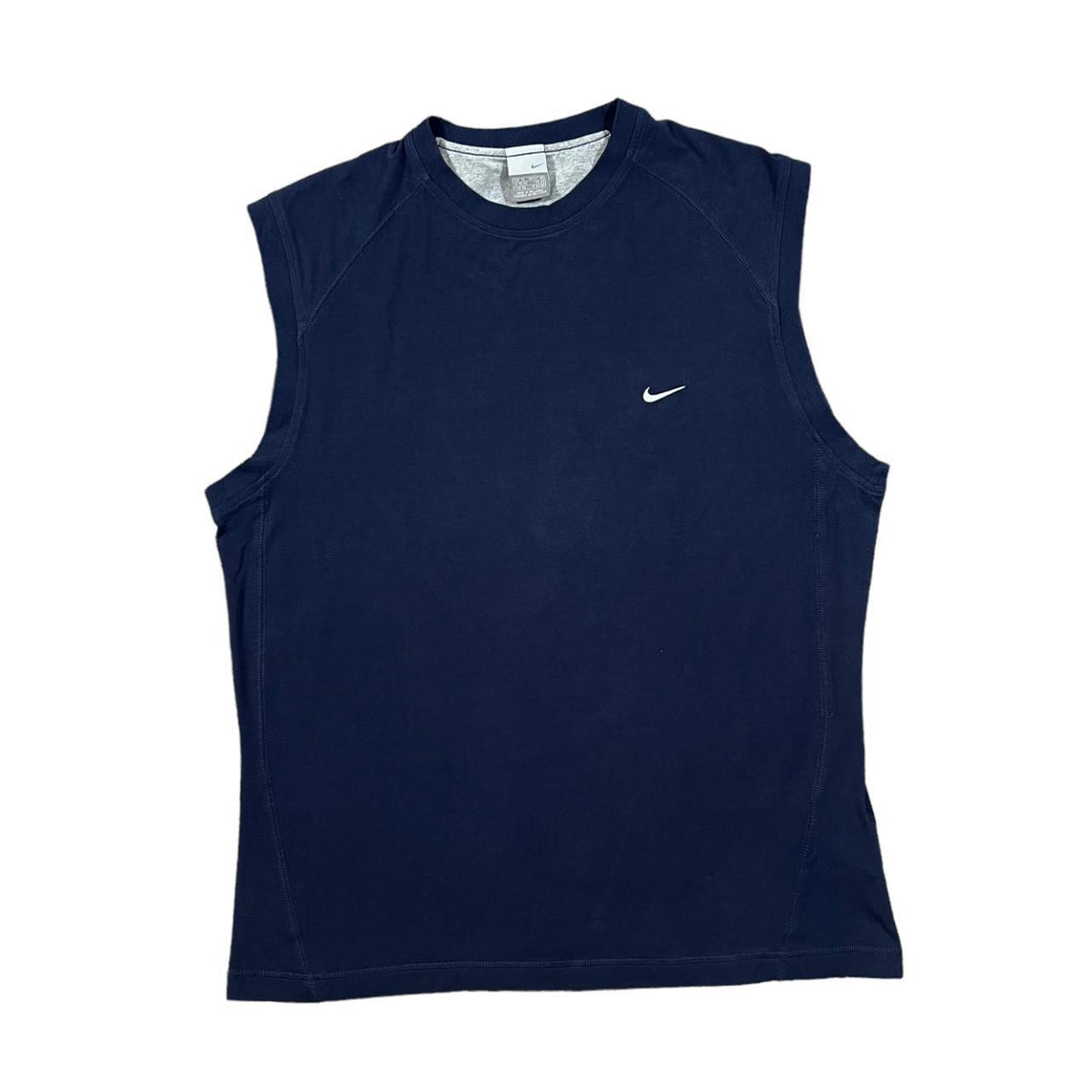 Early 00's NIKE Classic Embroidered Mini Swoosh Logo Sleeveless Vest T-Shirt