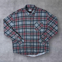 Load image into Gallery viewer, Vintage Lecanto Grey Red Plaid Check Long Sleeve Cotton Flannel Shirt
