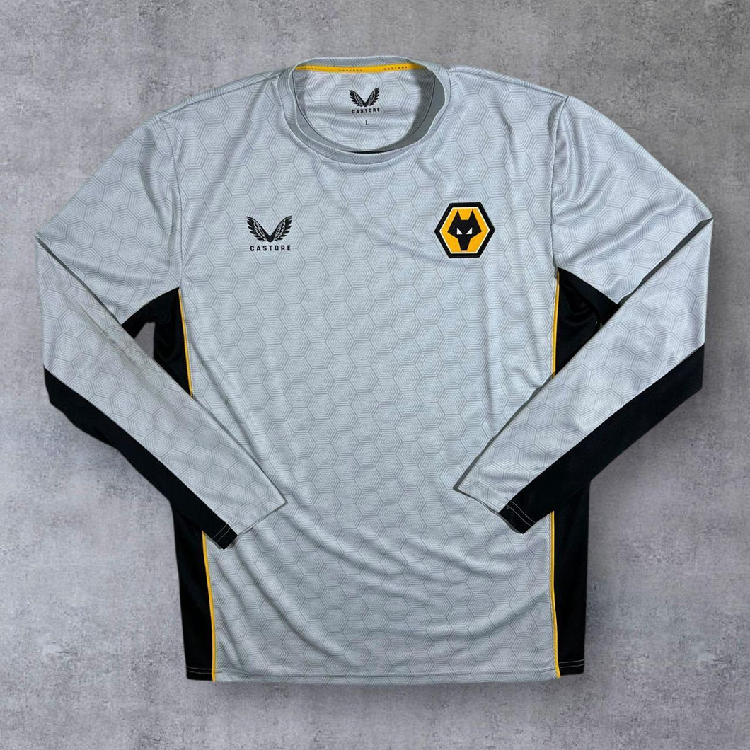 Castore Wolverhampton Wanderers Wolves 2022-23 Football Long Sleeve Training Top Jersey