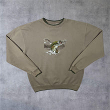 Load image into Gallery viewer, Vintage M&amp;C Sport Embroidered Fishing Wildlife Brown Crewneck Sweatshirt
