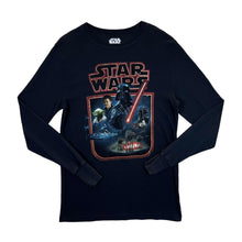 Load image into Gallery viewer, STAR WARS Mad Engine Sci-Fi Movie Spellout Graphic Waffle Knit Long Sleeve T-Shirt
