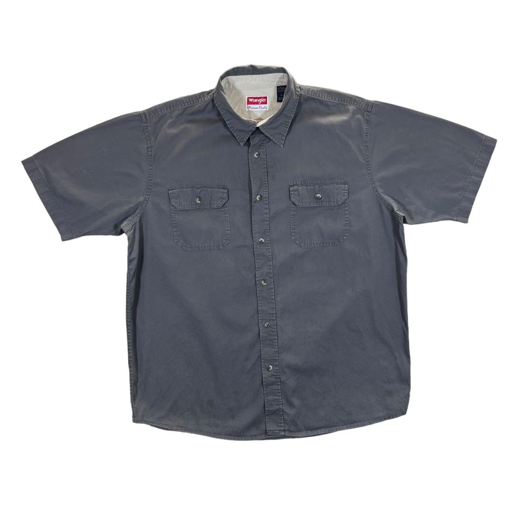 Early 00's WRANGLER Classic Dark Grey Cotton Short Sleeve Safari Utility Shirt