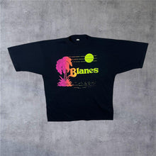 Load image into Gallery viewer, Vintage 90’s Blanes Souvenir Tropical Graphic Spellout Black T-Shirt
