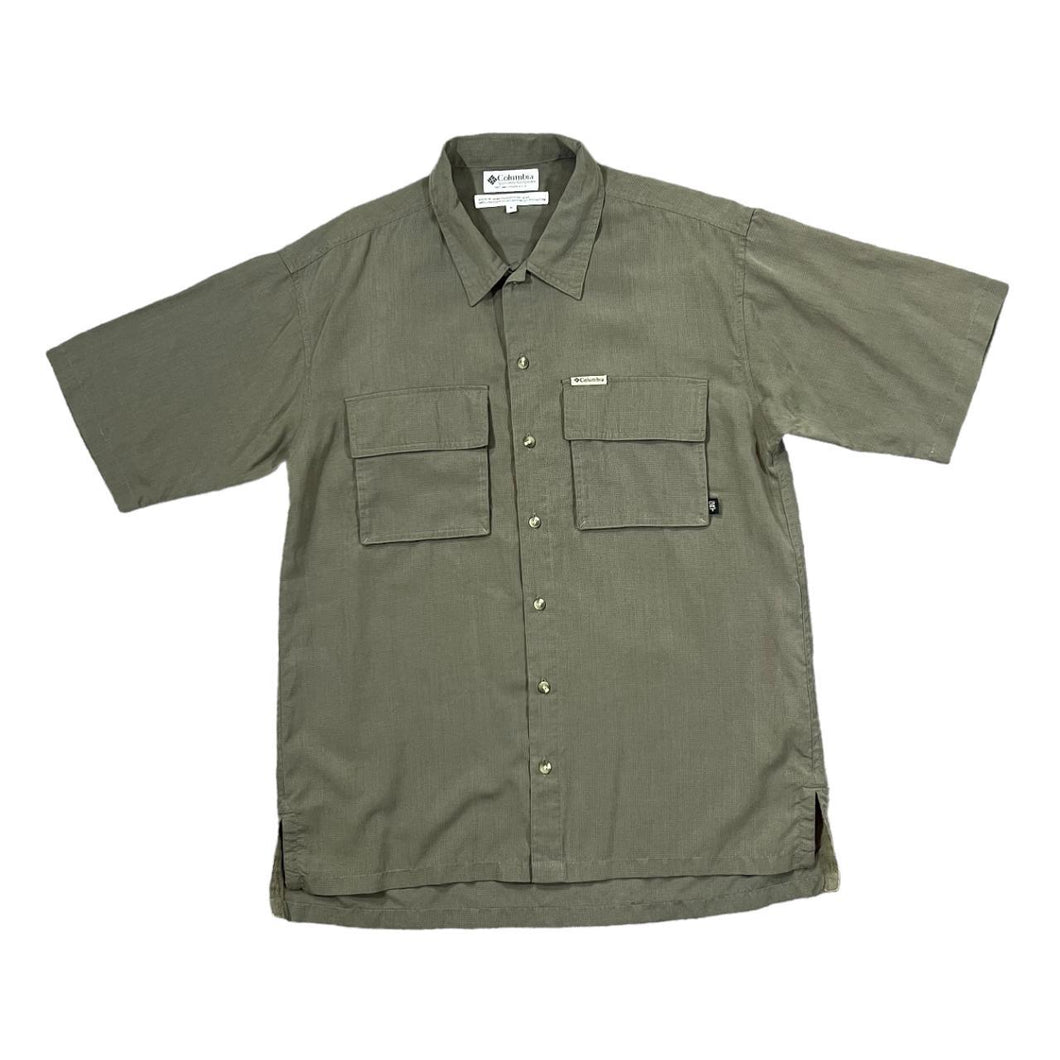 Vintage COLUMBIA SPORTSWEAR Subtle Khaki Check Short Sleeve Shirt