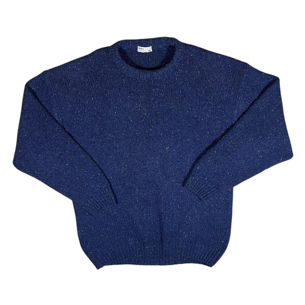 Vintage 90s BHS Pure New Wool Blue Flecked Knit Sweater Jumper