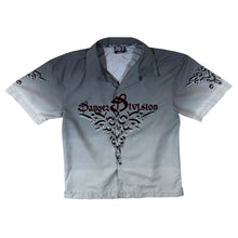 Load image into Gallery viewer, Early 00&#39;s Dognose &quot;Danger Division&quot; Y2K Tribal Graphic Grey Polyester Short Sleeve Shirt
