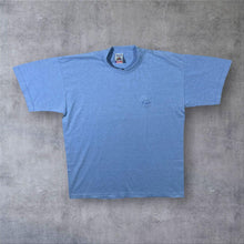 Load image into Gallery viewer, Vintage Fruit Of The Loom Embroidered Mini Logo Short Sleeve Cotton Blue T-Shirt
