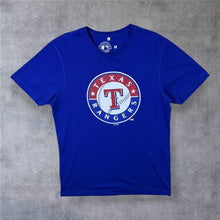 Load image into Gallery viewer, MLB Texas Rangers Big Logo Spellout Baseball Graphic Blue T-Shirt
