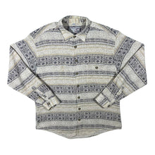 Load image into Gallery viewer, Vintage Globetrotter Crazy Abstract Patterned Long Sleeve Flannel Shirt

