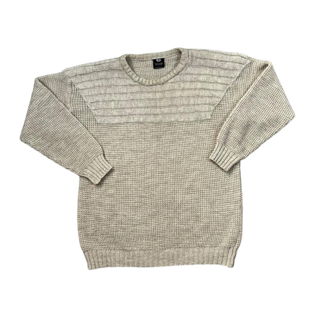 Vintage 90's C&A Made In Romania Classic Beige Acrylic Knit Sweater Jumper