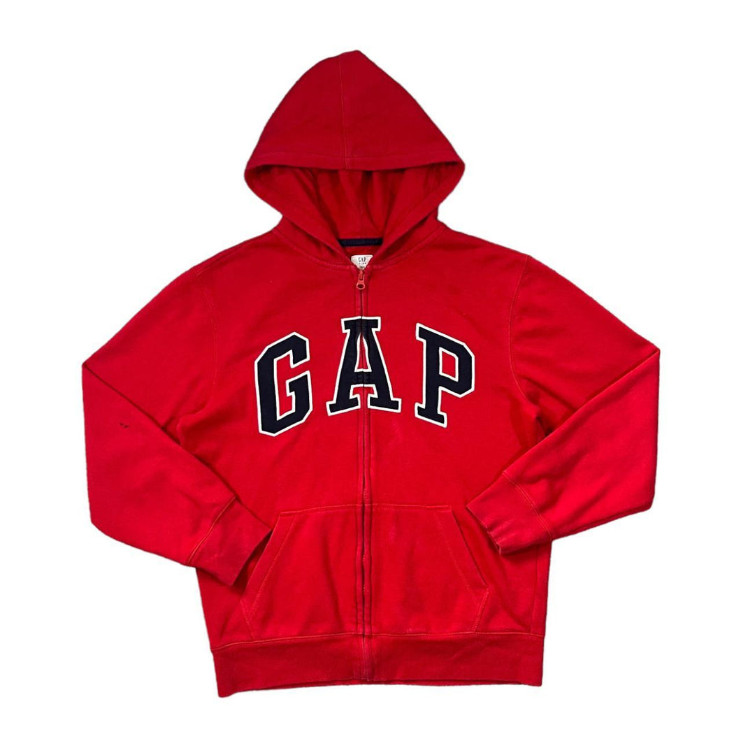 GAP Classic Embroidered Big Logo Spellout Red Zip Hoodie