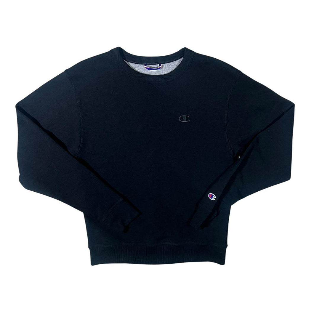 Champion Classic Embroidered Mini Logo Black Crewneck Sweatshirt