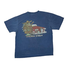 Load image into Gallery viewer, Early 00’s WEIRD FISH Gangster Fish Cartoon Spellout Graphic T-Shirt
