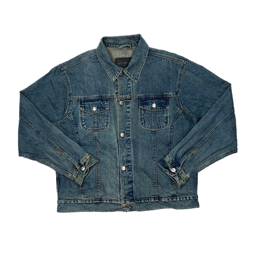 Vintage SHINE JEANS WEAR Classic Blue Denim Trucker Jacket