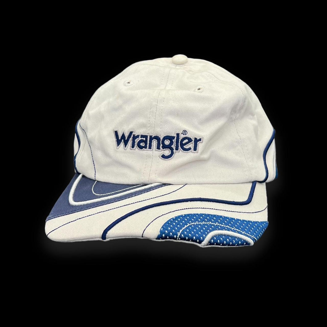 Early 00’s WRANGLER Embroidered Spellout Mesh Panel Patterned Baseball Cap