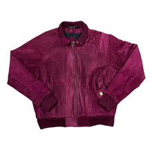 Load image into Gallery viewer, Vintage 90&#39;s AUTHENTIC IMPORTS Purple Real Genuine Suede Leather Bomber Jacket
