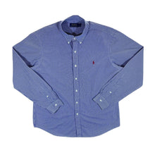 Load image into Gallery viewer, Polo Ralph Lauren Blue White Gingham Check Long Sleeve Button-Up Cotton Shirt
