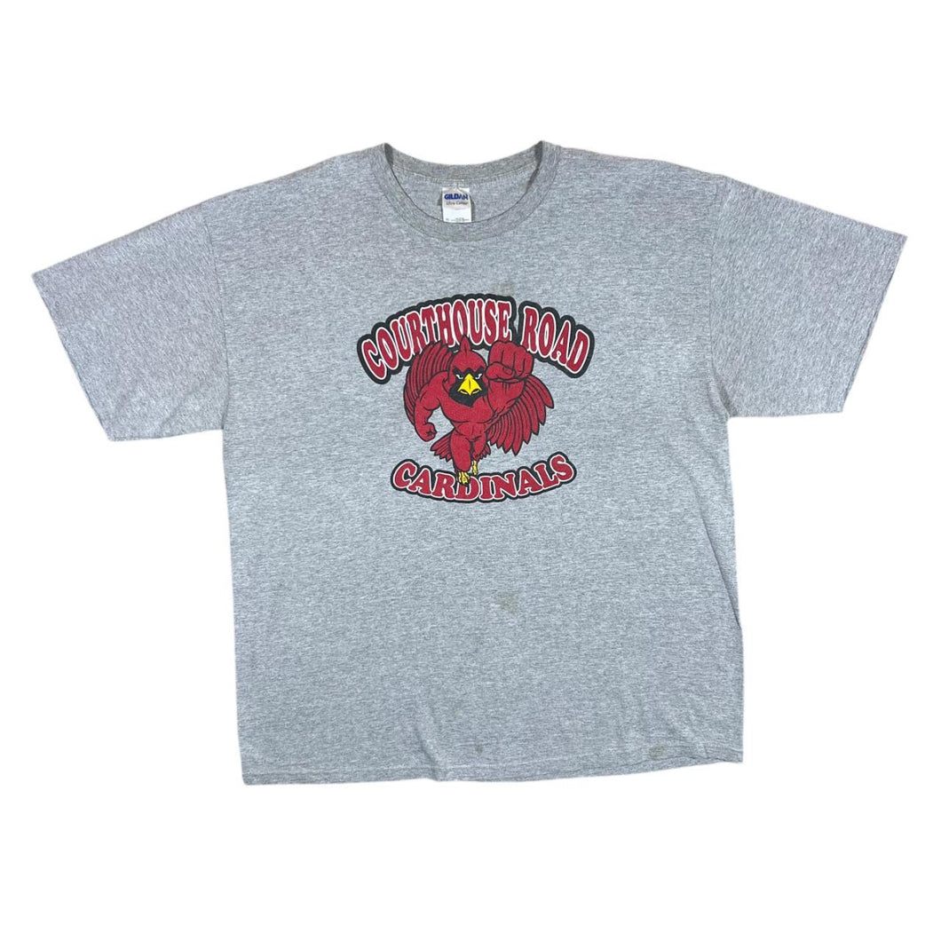 COURTHOUSE ROAD CARDINALS College Sports Logo Spellout Graphic Grey T-Shirt