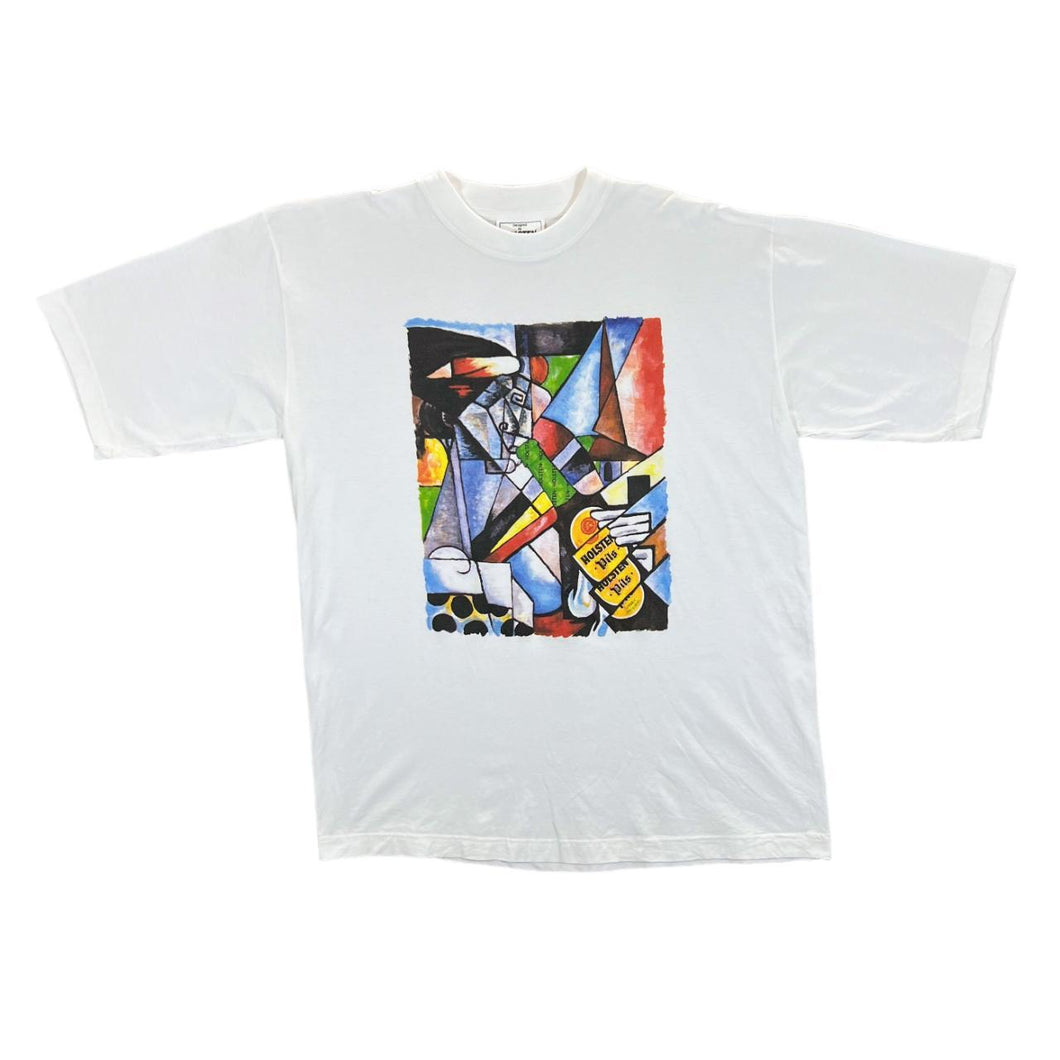 Vintage 90's HOLSTEN PILS Art Style Beer Graphic White T-Shirt