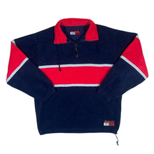 Load image into Gallery viewer, Vintage MCNEAL SPORT Colour Block Navy Blue Red 1/4 Zip Fleece Sweatshirt
