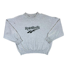 Load image into Gallery viewer, Vintage 90&#39;s REEBOK Embroidered Big Logo Spellout Distressed Crewneck Sweatshirt
