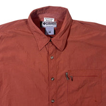 Load image into Gallery viewer, Columbia Sportswear GRT Utility Hiking Outdoor Orange Nylon Blend Short Sleeve Shirt
