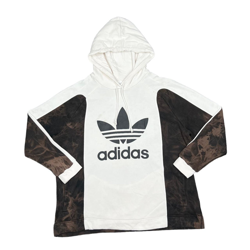 ADIDAS Classic Colour Block Big Logo Spellout Graphic Tie Dye Pullover Hoodie
