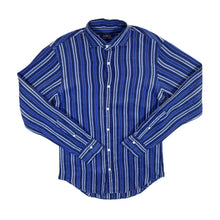 Load image into Gallery viewer, Polo Ralph Lauren &quot;Slim Fit&quot; Navy Blue White Striped Long Sleeve 100% Linen Shirt
