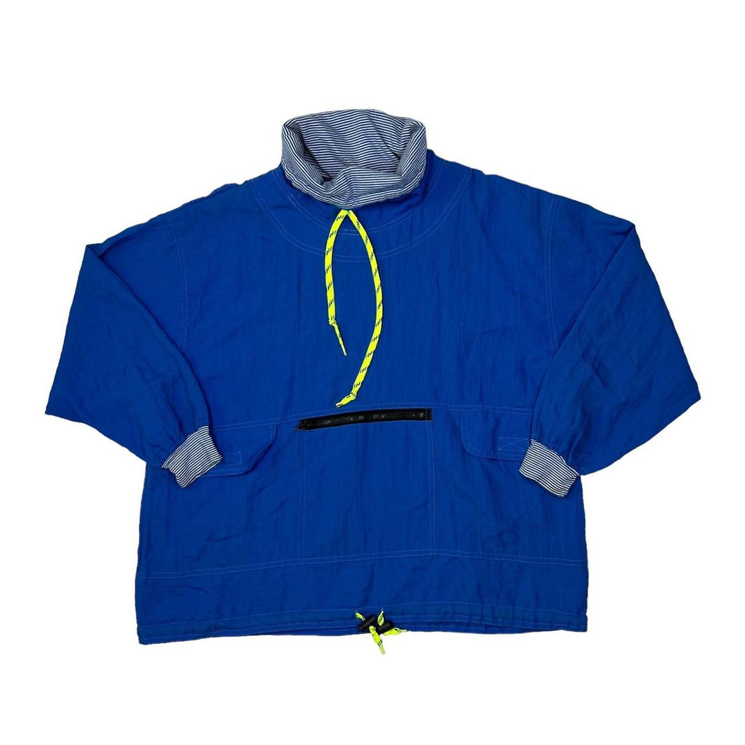 Vintage 90’s ESPRIT SPORTIV Striped Trim Turtle Neck Pullover Windbreaker Cagoule Jacket