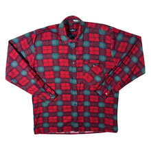 Load image into Gallery viewer, Vintage Jean Chaval Burgundy Blue Red Plaid Check Long Sleeve Cotton Flannel Shirt
